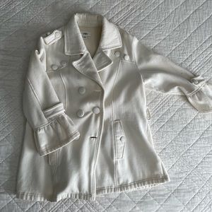 fashion Coat with three quarter ruffle sleeves